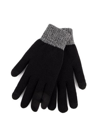 Totes Isotoner Black Stretch Knitted SmarTouch Gloves