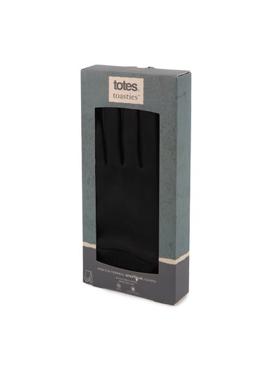 Totes Isotoner Black Thermal Double Lined Knitted SmarTouch Gloves