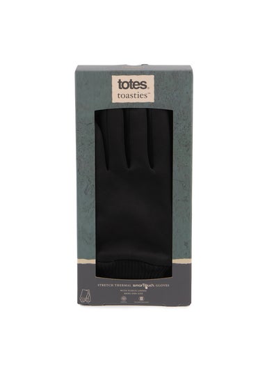 Totes Isotoner Black Thermal Double Lined Knitted SmarTouch Gloves