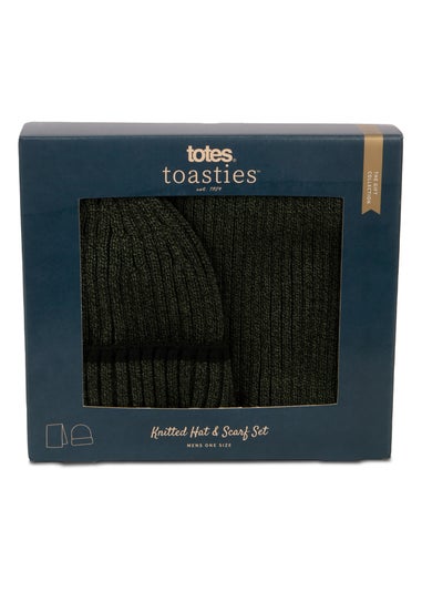 Totes Isotoner Khaki Hat & Scarf Gift Set