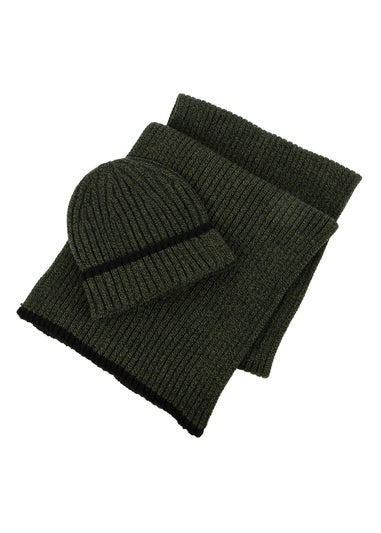 Totes Isotoner Khaki Hat & Scarf Gift Set