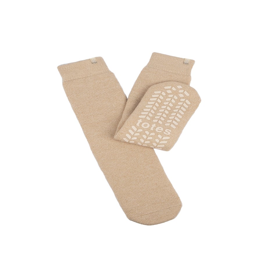 Totes Toasties Ladies Cream Thermal Brushed Original Slipper Socks