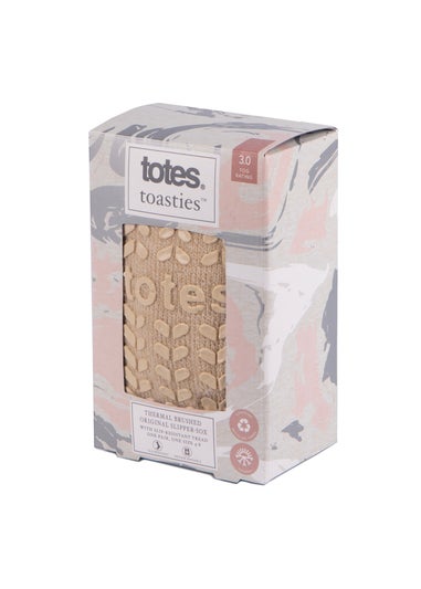 Totes Toasties Ladies Cream Thermal Brushed Original Slipper Socks