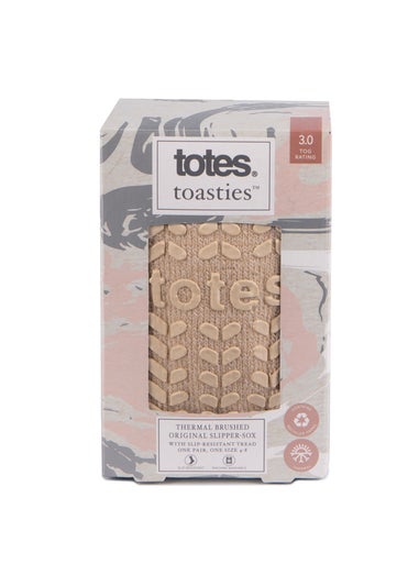 Totes Toasties Ladies Cream Thermal Brushed Original Slipper Socks