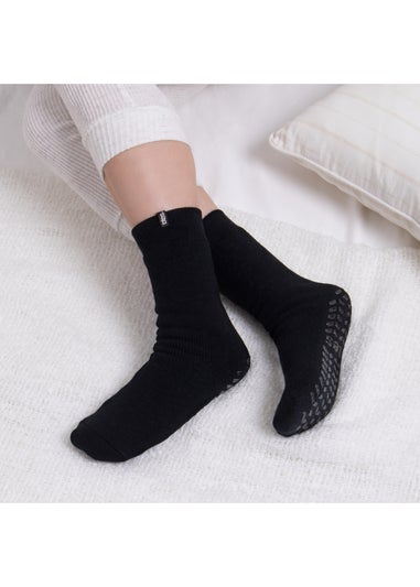 Totes Toasties Ladies Black Recycled 3.0 Tog Thermal Original Slipper Socks