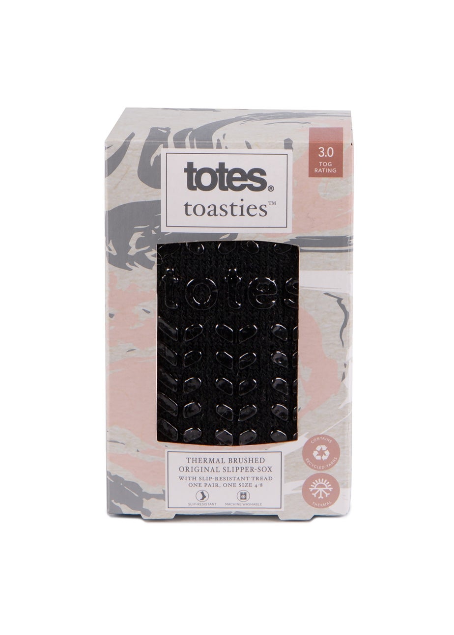 Totes Toasties Ladies Black Recycled 3.0 Tog Thermal Original Slipper Socks