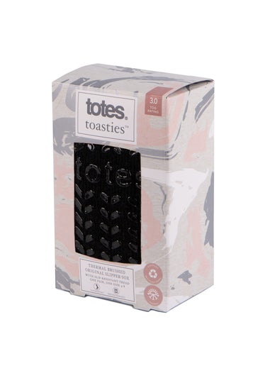 Totes Toasties Ladies Black Recycled 3.0 Tog Thermal Original Slipper Socks