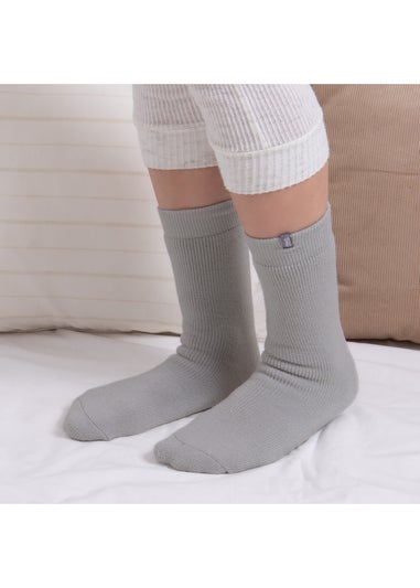 Totes Toasties Ladies Grey Recycled 3.0 Tog Thermal Original Slipper Socks