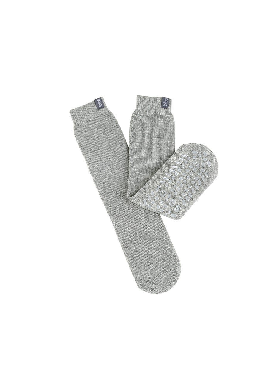 Totes Toasties Ladies Grey Recycled 3.0 Tog Thermal Original Slipper Socks
