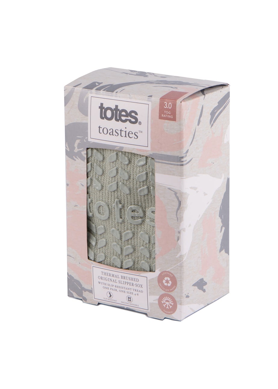 Totes Toasties Ladies Grey Recycled 3.0 Tog Thermal Original Slipper Socks