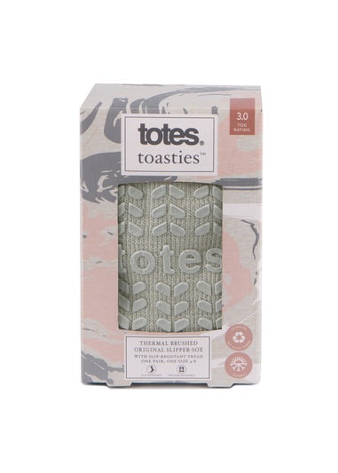 Totes Toasties Ladies Grey Recycled 3.0 Tog Thermal Original Slipper Socks