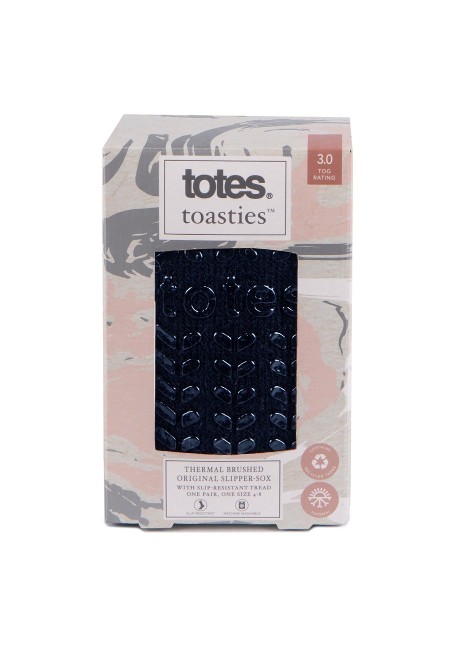 Totes Toasties Ladies Navy Recycled 3.0 Tog Thermal Original Slipper Socks