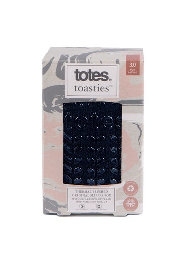 Totes Toasties Ladies Navy Recycled 3.0 Tog Thermal Original Slipper Socks