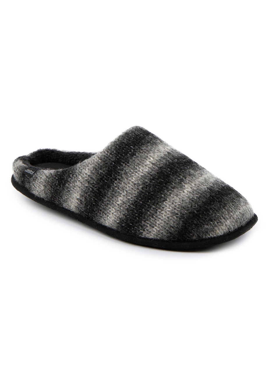 Totes Isotoner Grey Knitted Ombre Mule Slipper