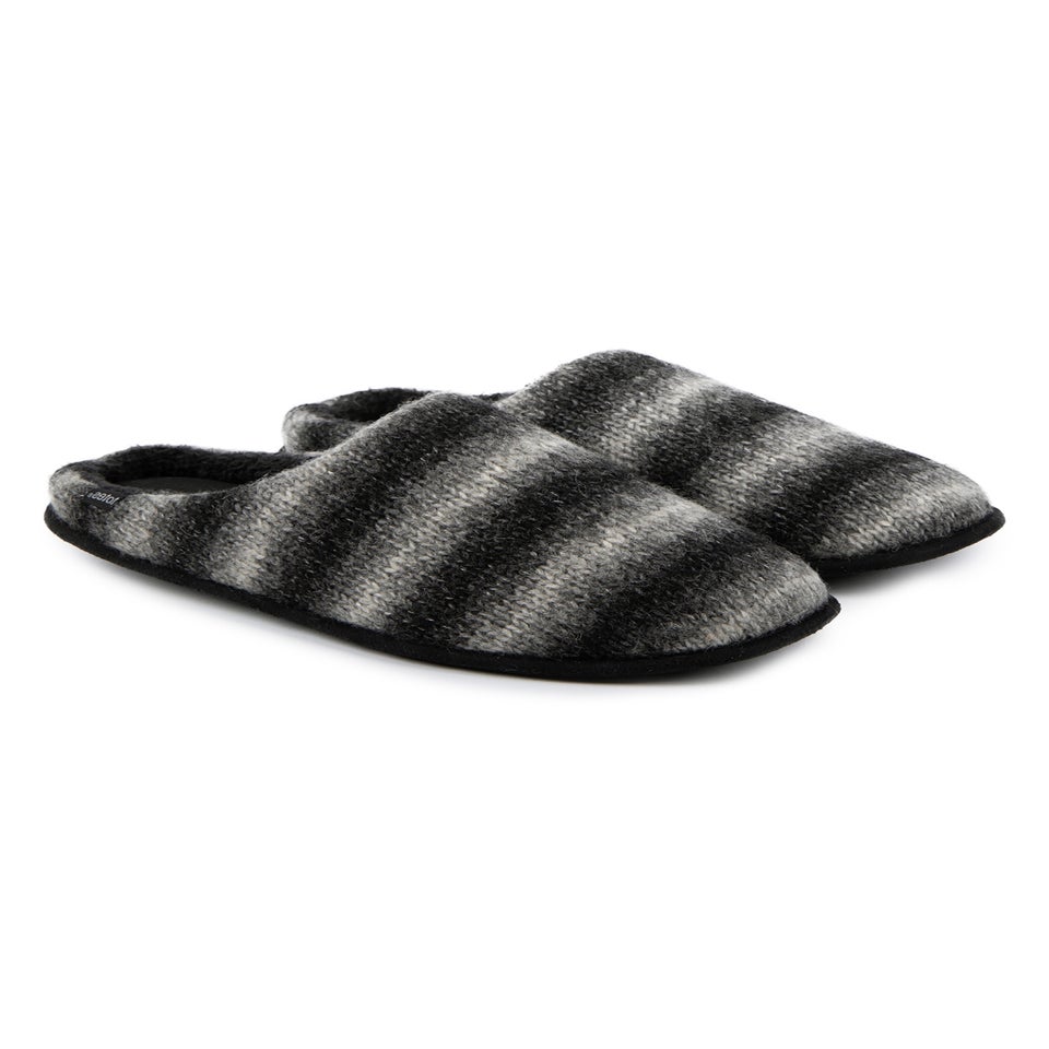 Totes Isotoner Grey Knitted Ombre Mule Slipper
