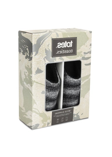 Totes Isotoner Grey Knitted Ombre Mule Slipper