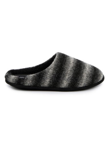 Totes Isotoner Grey Knitted Ombre Mule Slipper