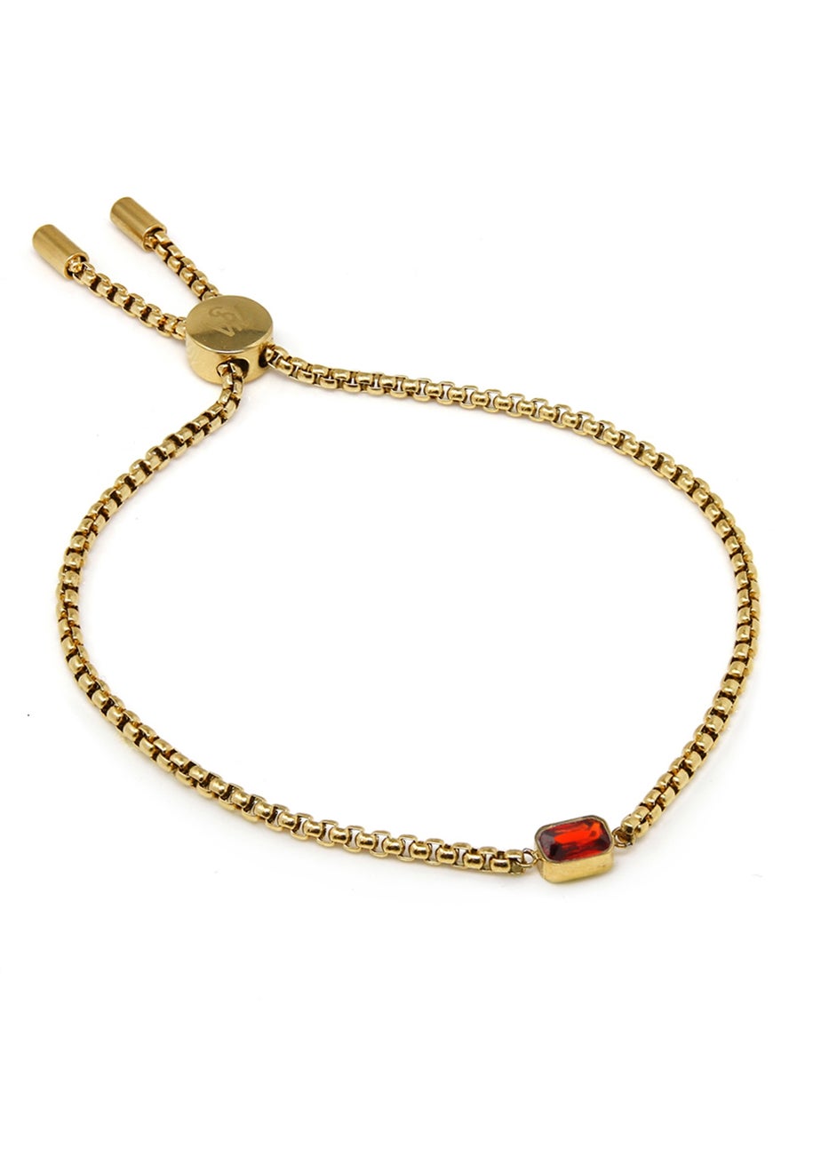 Say It With Yellow Gold Children's July Ruby Birthstone Bracelet
