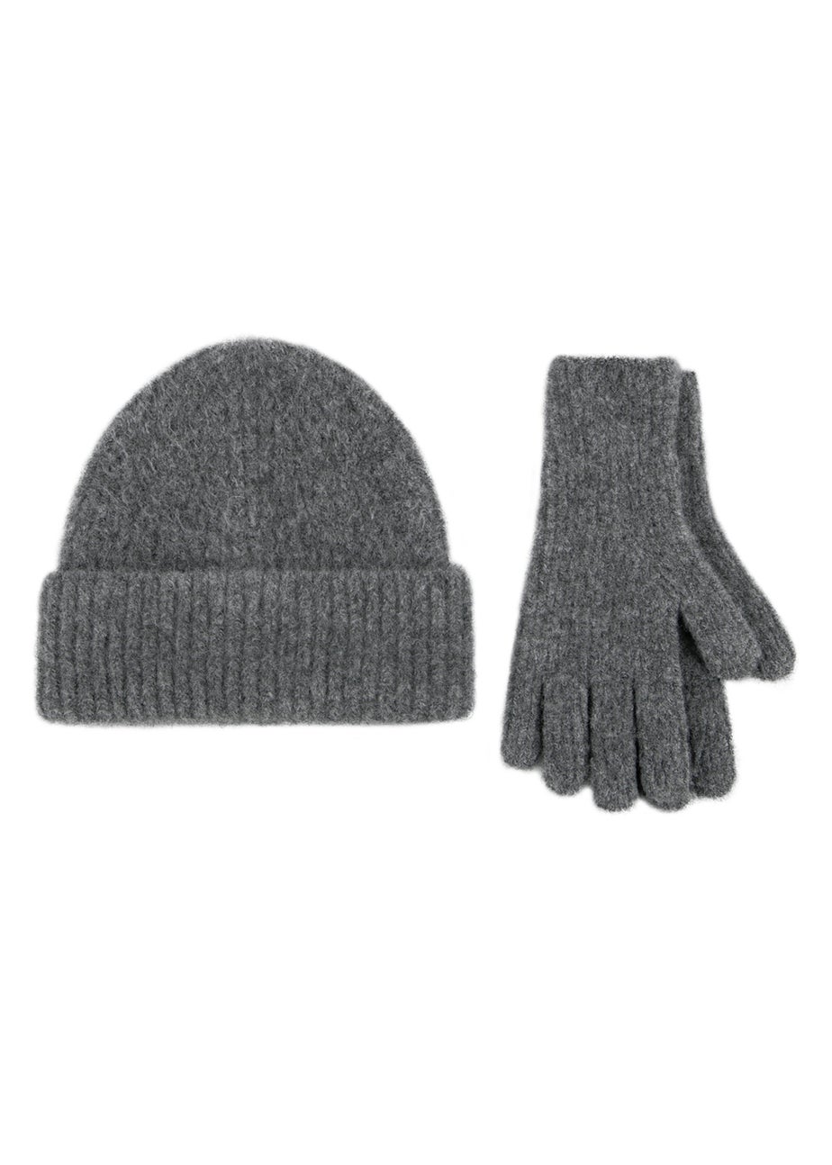 Totes Isotoner Charcoal Knitted Hat & Glove Gift Set
