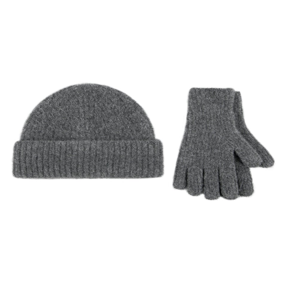 Totes Isotoner Charcoal Knitted Hat & Glove Gift Set