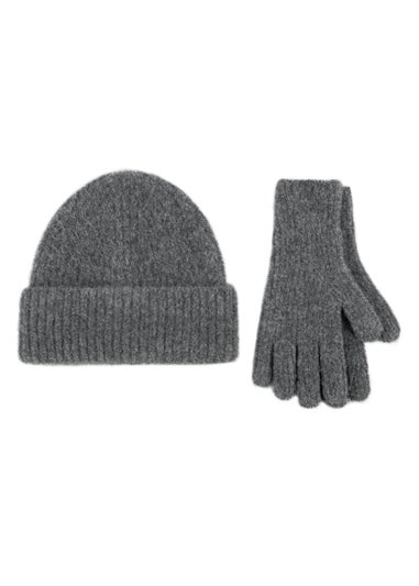 Totes Isotoner Charcoal Knitted Hat & Glove Gift Set