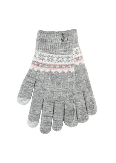 Totes Isotoner Fair Isle Stretch Knitted SmarTouch Gloves
