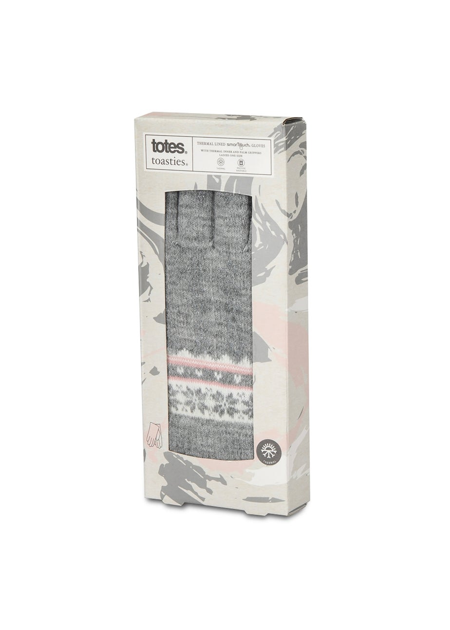 Totes Isotoner Fair Isle Stretch Knitted SmarTouch Gloves