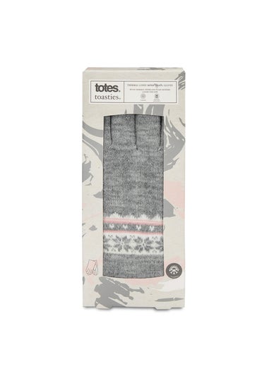 Totes Isotoner Fair Isle Stretch Knitted SmarTouch Gloves