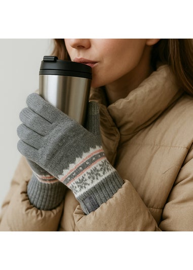 Totes Isotoner Fair Isle Stretch Knitted SmarTouch Gloves