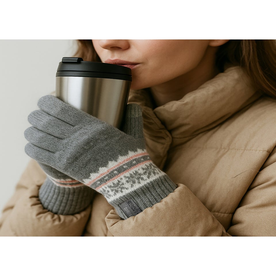 Totes Isotoner Fair Isle Stretch Knitted SmarTouch Gloves