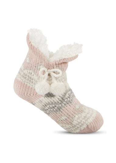 Totes Toasties Ladies Chenille Crop Knitted Slipper Socks