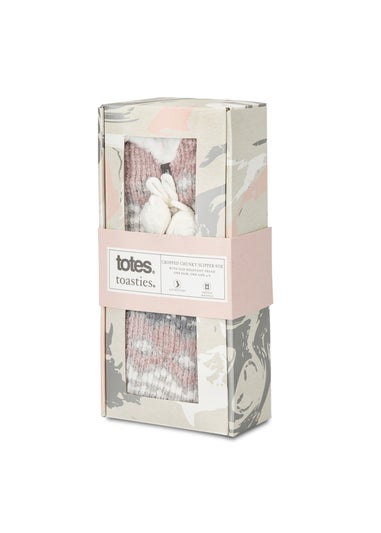 Totes Toasties Ladies Chenille Crop Knitted Slipper Socks