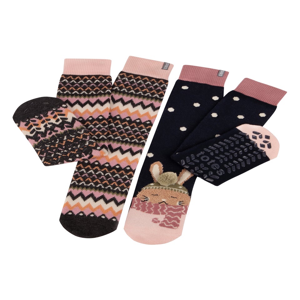 Totes Toasties Ladies Original Slipper Socks 2 Pack
