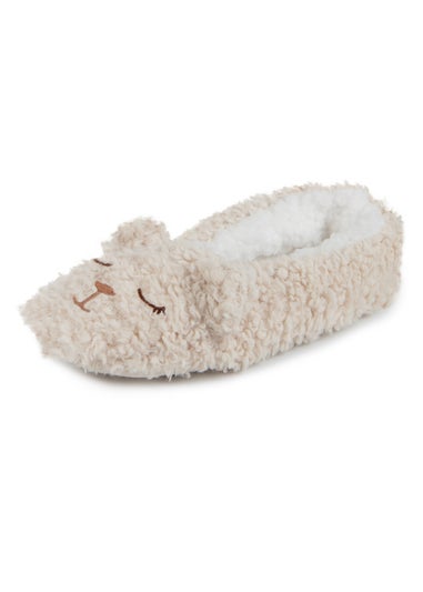 Totes Toasties Ladies Cream Novelty Footsies