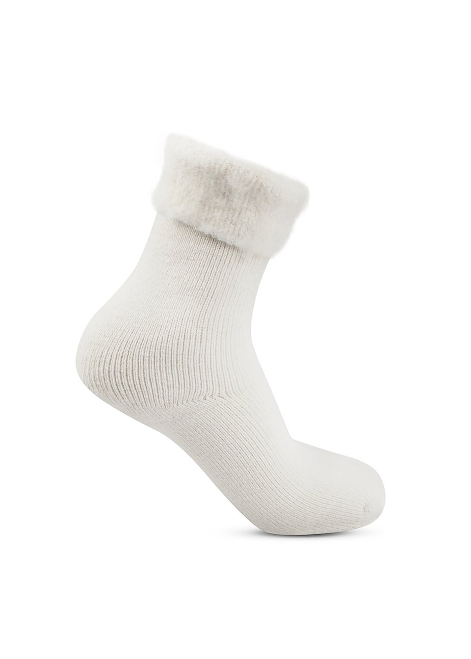 Totes Toasties Ladies Grey Premium Twin Pack Recycled Brushed Thermal Bed Sock