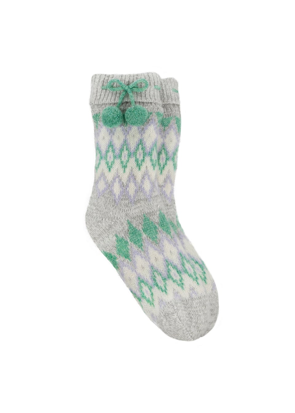 Totes Toasties Ladies Fair Isle Chenille Slipper Socks