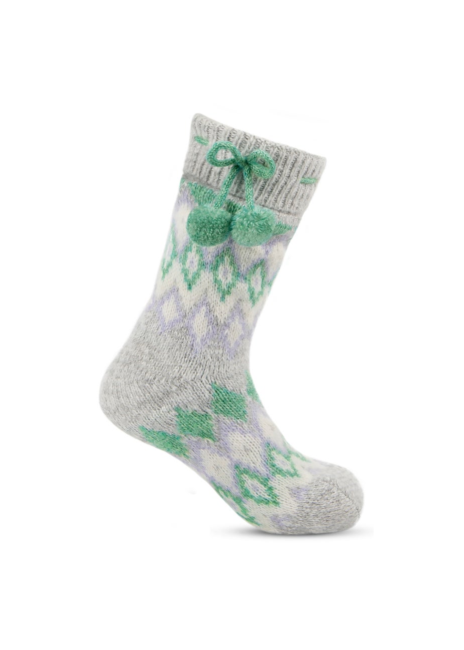 Totes Toasties Ladies Fair Isle Chenille Slipper Socks