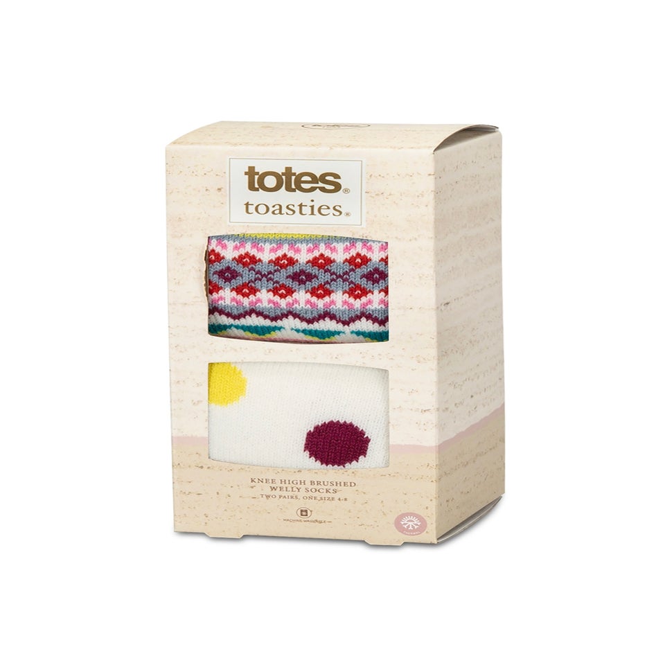Totes Toasties Ladies Welly Boot Socks 2 Pack