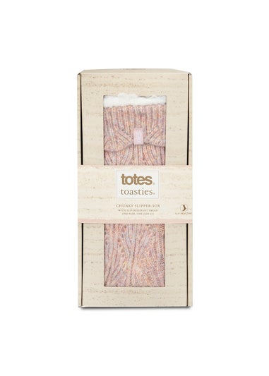 Totes Toasties Pink Ladies Texture Slipper Socks