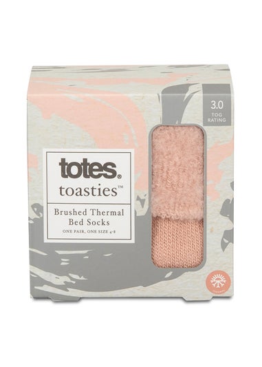 Totes Toasties Ladies Pink Recycled Brushed Thermal Bed Socks
