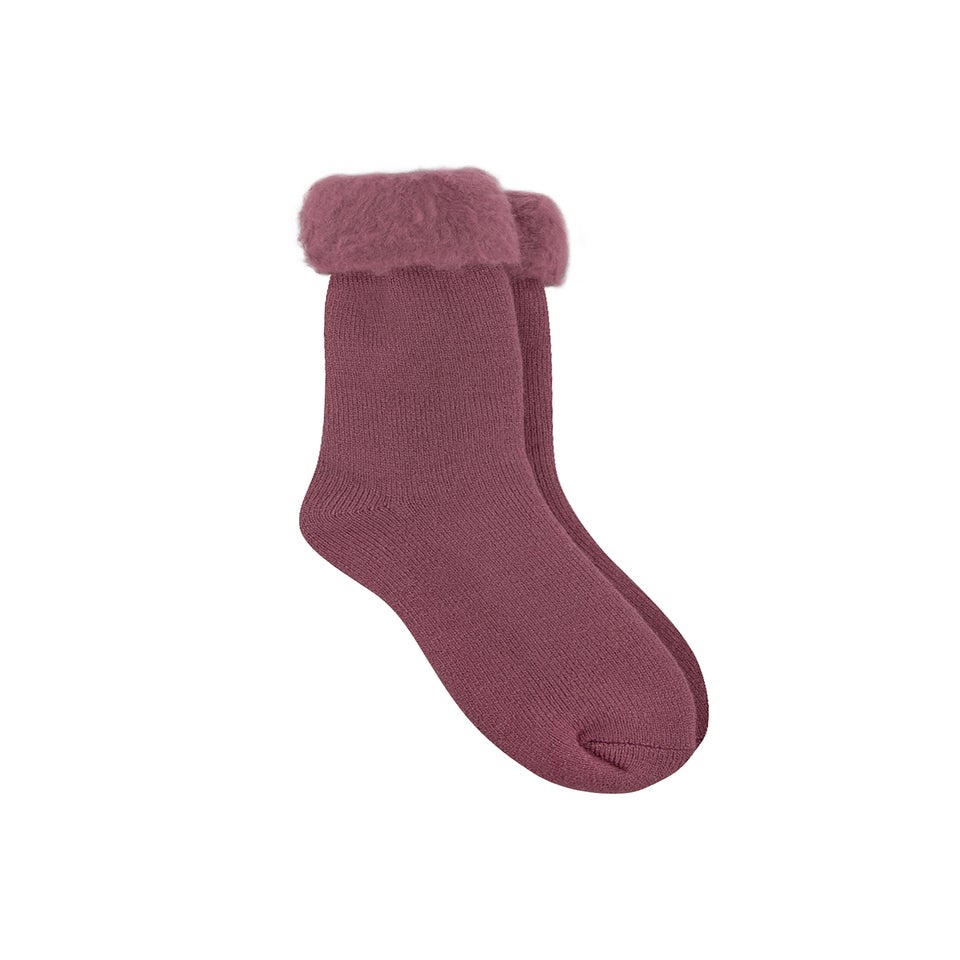 Totes Toasties Ladies Berry Recycled Brushed Thermal Bed Socks