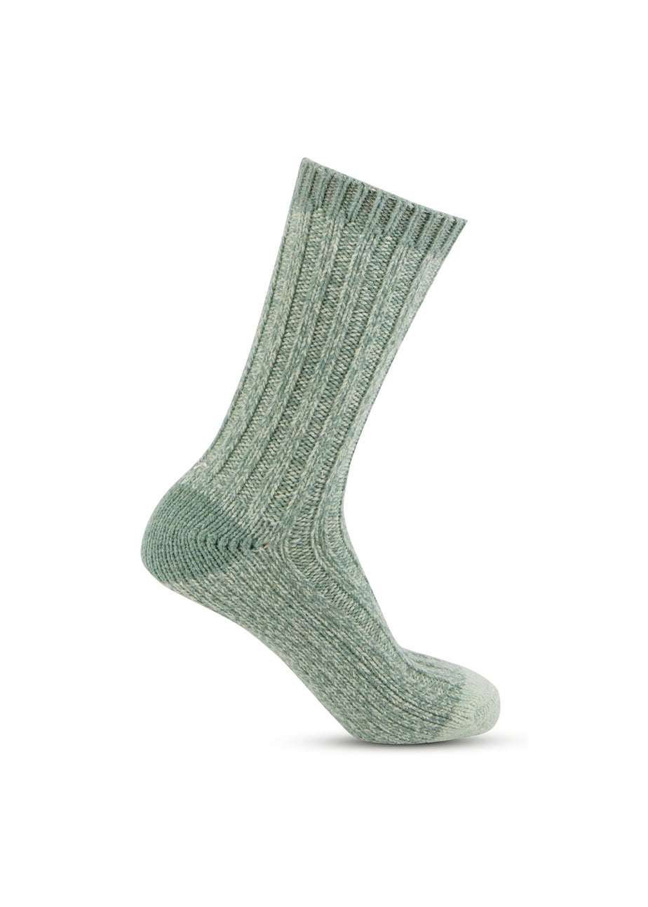 Totes Toasties Ladies Chunky Twist Wool Boot Socks 2 Pack