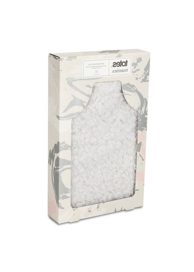 Totes Isotoner Grey Textured Faux Fur Hot Water Bottle