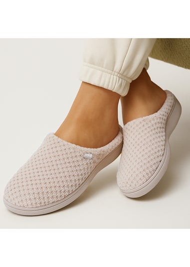 Totes Isotoner Oat Popcorn Terry Mule Slippers