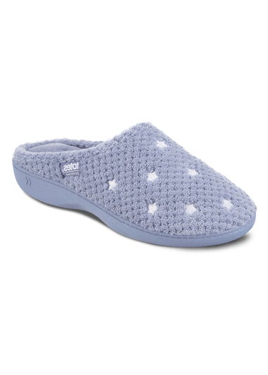Totes Isotoner Blue Star Popcorn Terry Mule Slippers