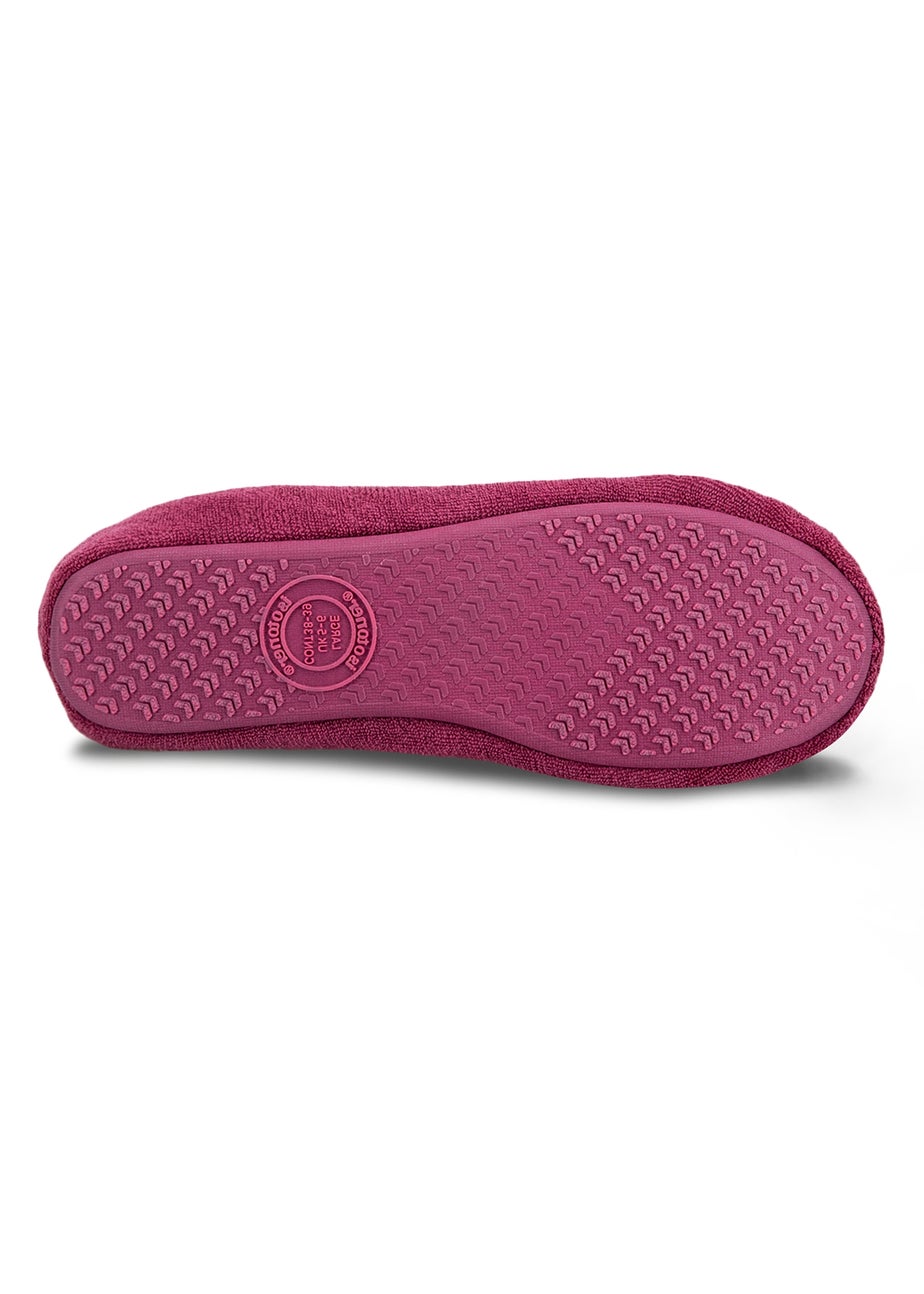Totes Isotoner Bergundy Terry Ballerina Slippers