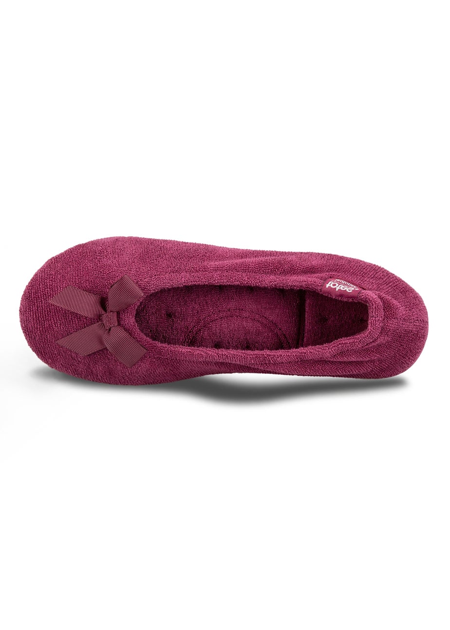 Totes Isotoner Bergundy Terry Ballerina Slippers