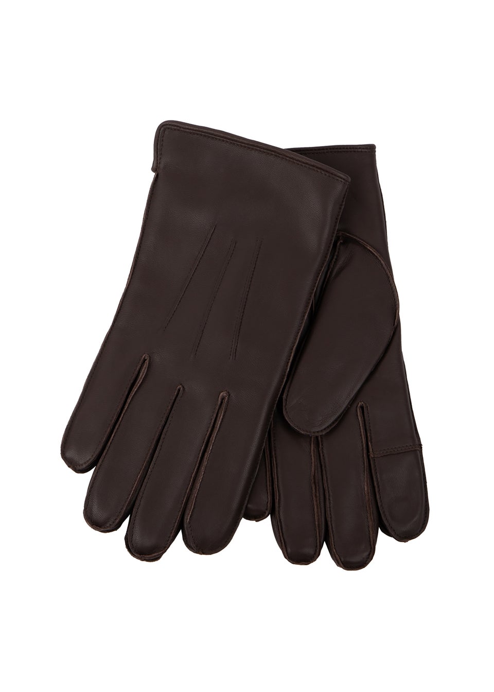 Totes Isotoner  Chocolate 3 Point Leather SmarTouch Glove