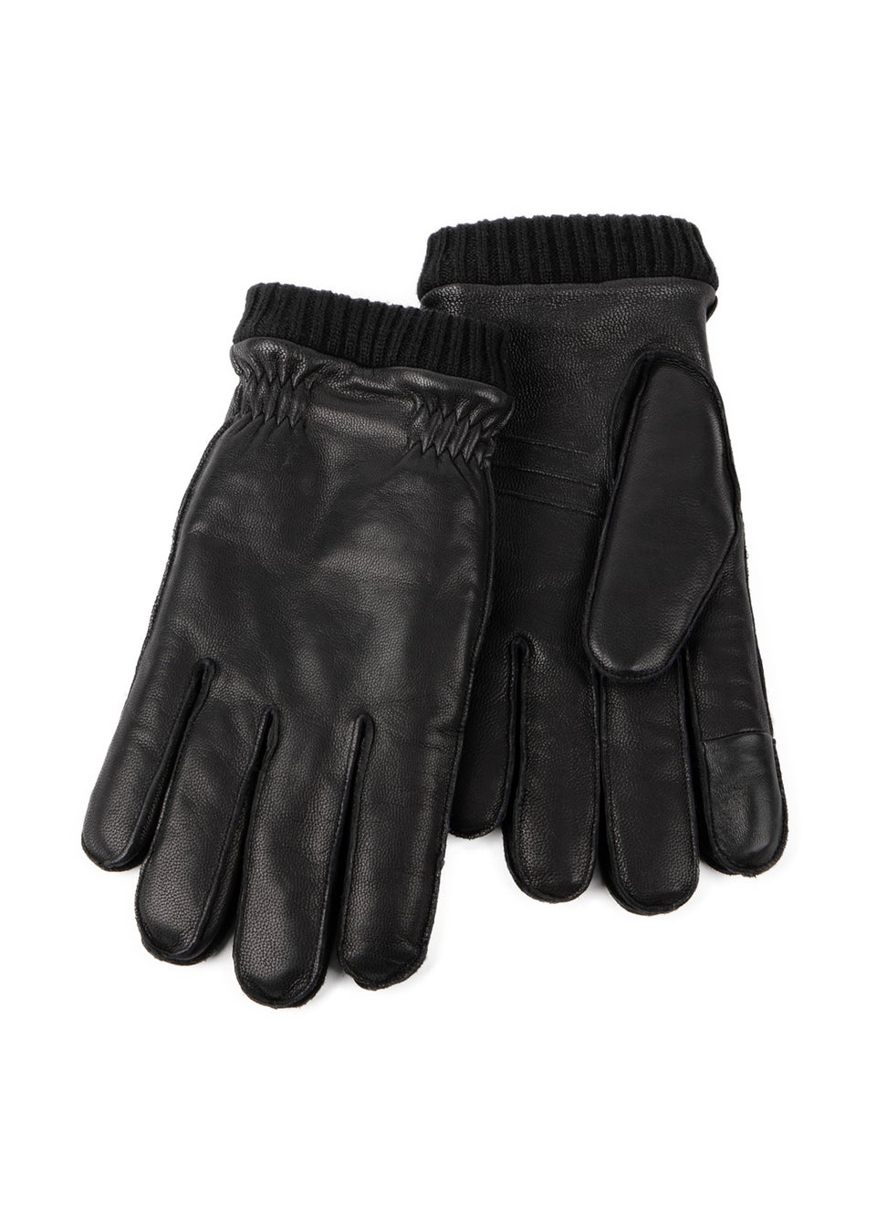 Totes Isotoner  Black Premium Leather SmarTouch Glove