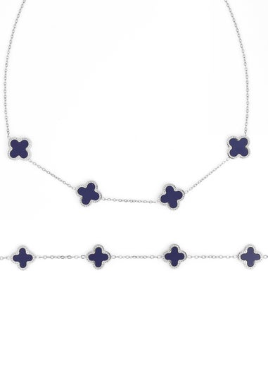 Say It With Silver Blue Clover Gift Set